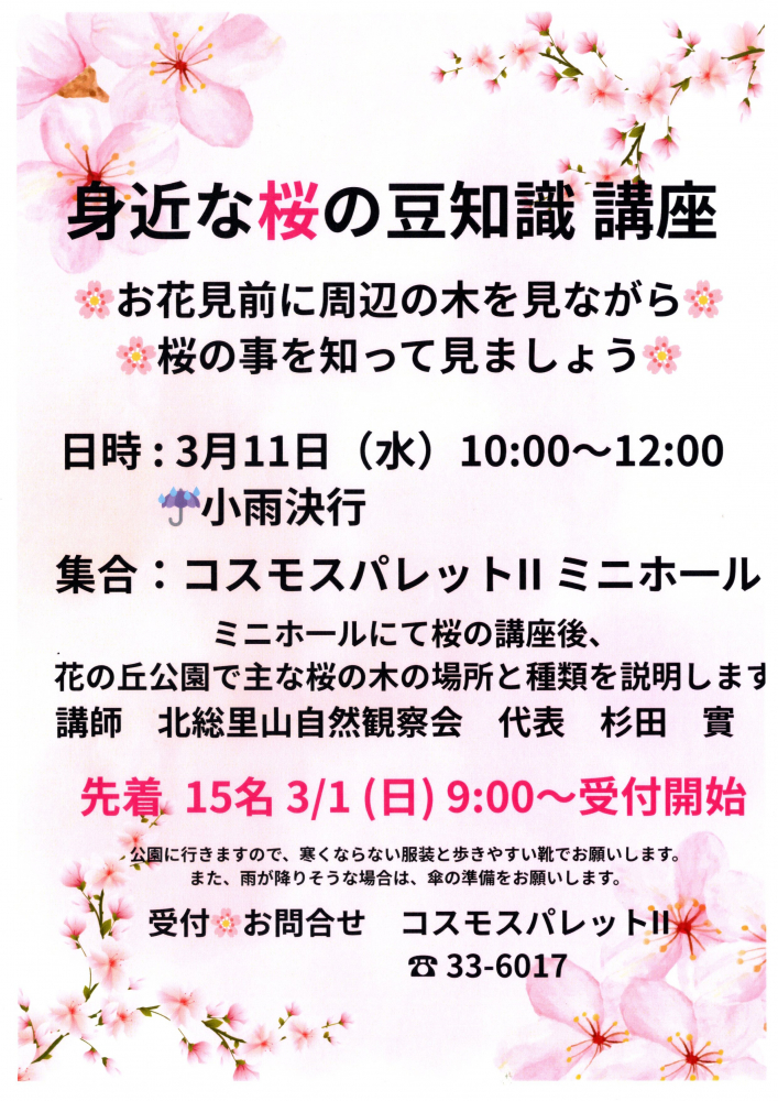 身近な桜の豆知識講座